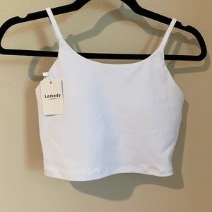 Lemedy Women Padded Sports Bra Fitness Workout Running Yoga Crop Tank Top Sz M